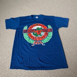 Vintage 1991 SEC Florida Gators Footbal Champions Blue T Shirt Size L 42-44